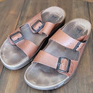 Mephisto Sandals Mens EU 48 Chestnut Leather Open Toe Hook & Loop Ankle Strap Amazon.com | Mephisto Men main image 4